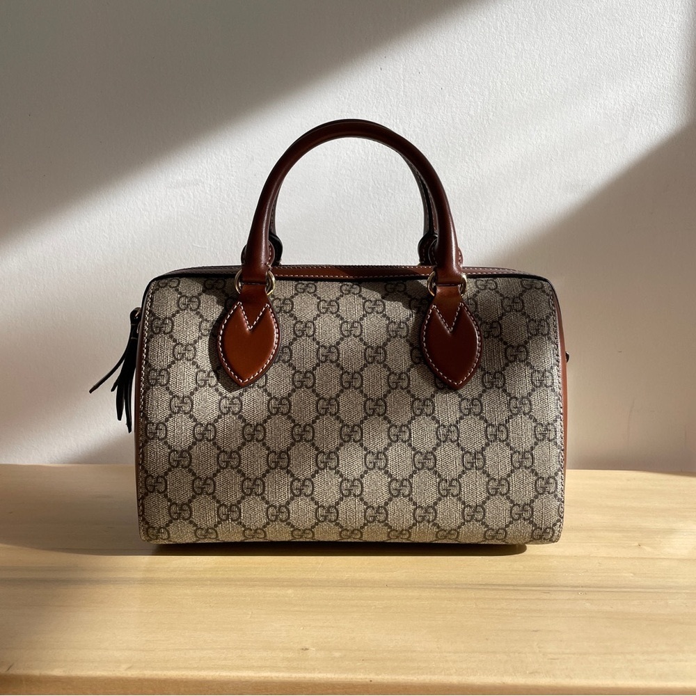 GUCCI MONOGRAM BOSTON HANDBAG